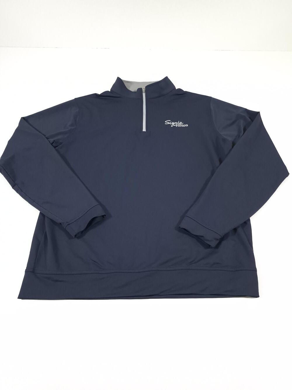 Peter Millar Perth Quarter Zip Pullover Men's L Blue Golf Performance Logo